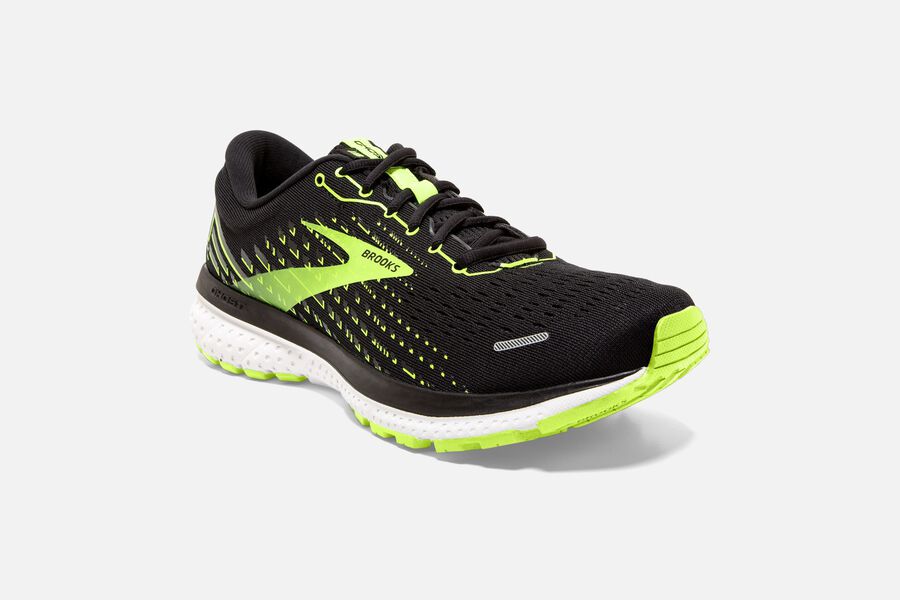 Brooks Israel Ghost 13 Road Running Shoes Mens - Black/Green - YBJ-187043